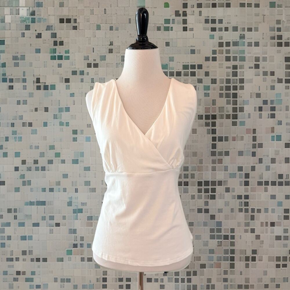 OGL Surplice Tank Top Women’s Plus Size 2XL White Sleeveless Knit